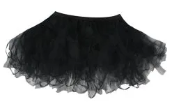 Ladies 12" Black Cyber Rave Festival Tutu Halloween Witch Skirt