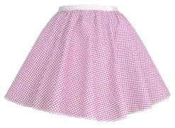 Ladies Pink Gingham 15" Harvest Time Skater Skirt Cowgirl Fancy Dress