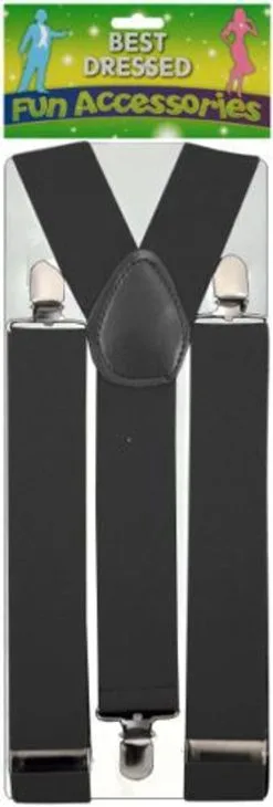 Black White Unisex Braces Adjustable Suspenders Gangster Fancy Dress Uk -Halloween Shop apik0mghh 90651.1508152079