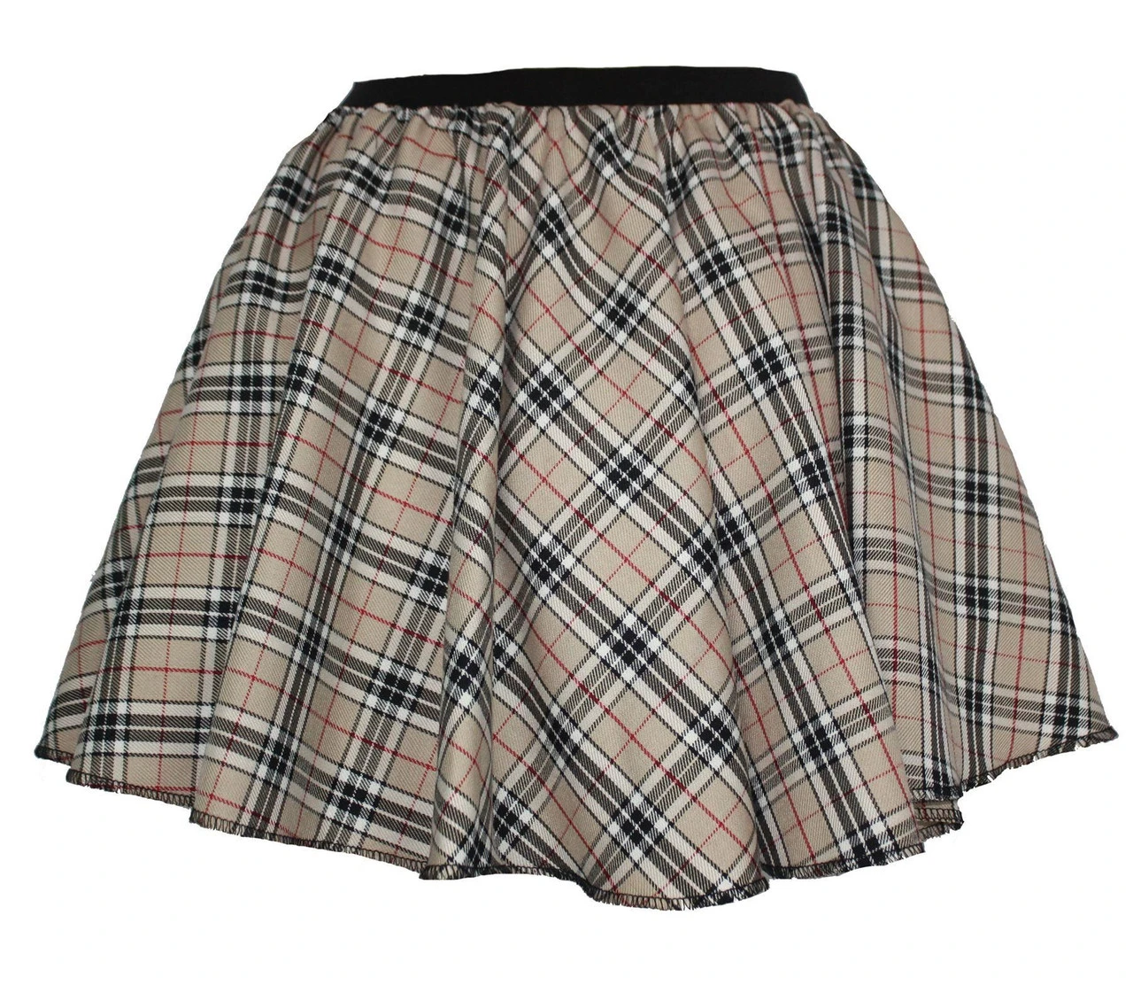 Ladies Thompson Camel Tartan Full Circle Skater Skirt With Elasticated Waistband 5 Ladies Thompson Camel Tartan Full Circle Skater Skirt With Elasticated Waistband - Image 3