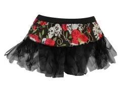Ladies Day Of The Dead Skull & Roses 12" Cyber Tutu Halloween Fancy Dress