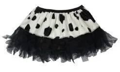 Ladies 12" Cow Print Cyber Tutu Skirt Farm Animal Fancy Dress [One Size 8-14 UK]