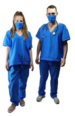 Adults Unisex Authentic Doctors Nurses Surgeons Scrubs Fancy Dress Costume [One Size]
