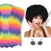 Ladies 70s Disco Diva 1970s Glam Rock Fur Waistcoat Shades & Afro Kit -Halloween Shop apiqeb7uf 78243.1632305256