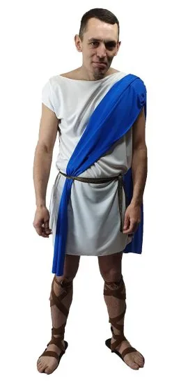 Adult Mens Roman Greek Pleb Plebeian Toga Tabard & Sash Historical Fancy Dress Costume -Halloween Shop apiqjzbuc 05070.1620416471