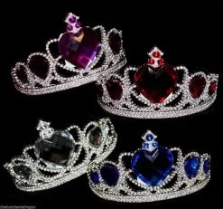 Princess Tiara Tiaras Large Gem Heart Gems Valentines Fairy Fancy Dress