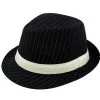 Mens Deluxe Black Pin Stripe Gangster Fancy Dress Trilby Hat Accessory -Halloween Shop apiszpd3j 57661.1614780284
