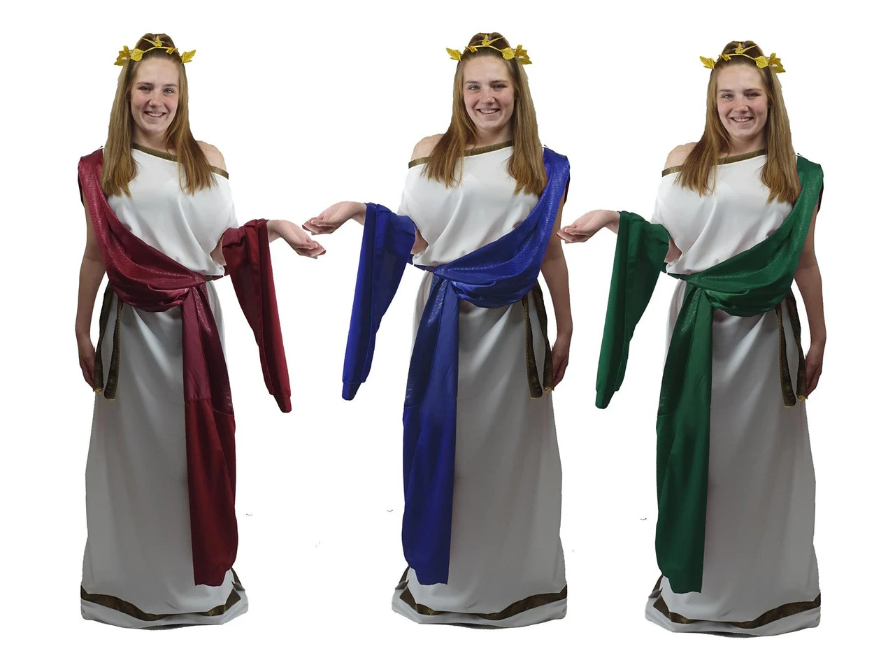 Ladies Greek Goddess Roman Senator Grecian Mythology Toga Robes Historical Fancy Dress Costume 3 Ladies Greek Goddess Roman Senator Grecian Mythology Toga Robes Historical Fancy Dress Costume