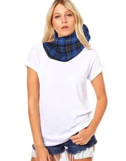 Unisex Adults Blue Hunting Tartan Snood Burns Night Fancy Dress Accessorie