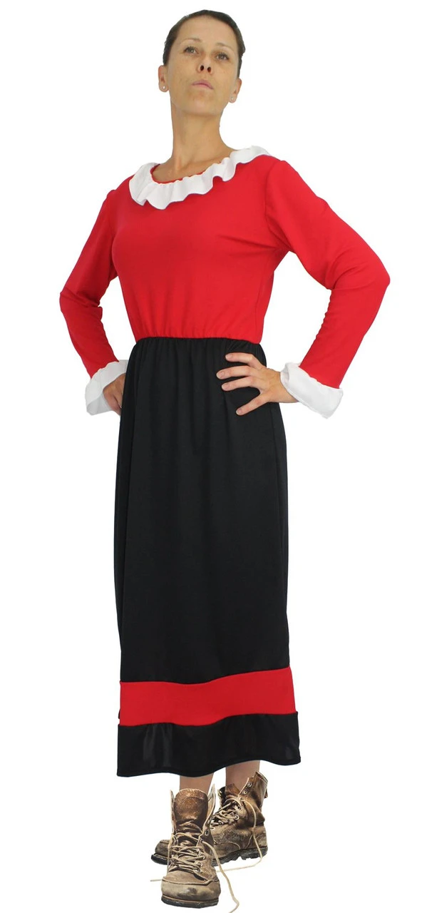 Ladies Black & Red Olive Oyle Costume Damsel In Distress Fancy Dress 3 Ladies Black & Red Olive Oyle Costume Damsel In Distress Fancy Dress