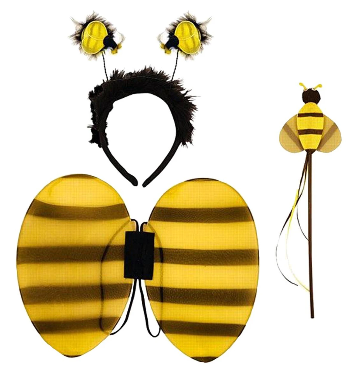 Adults Bumble Bee Waistcoat & 3 Piece Wing Sets Insect Nature Fancy Dress 8 Adults Bumble Bee Waistcoat & 3 Piece Wing Sets Insect Nature Fancy Dress - Image 6