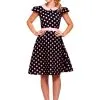 Ladies 1950's Black & Pink Spot Polka Dot Retro Fancy Dress Costume -Halloween Shop apius31ac 09134.1648643906