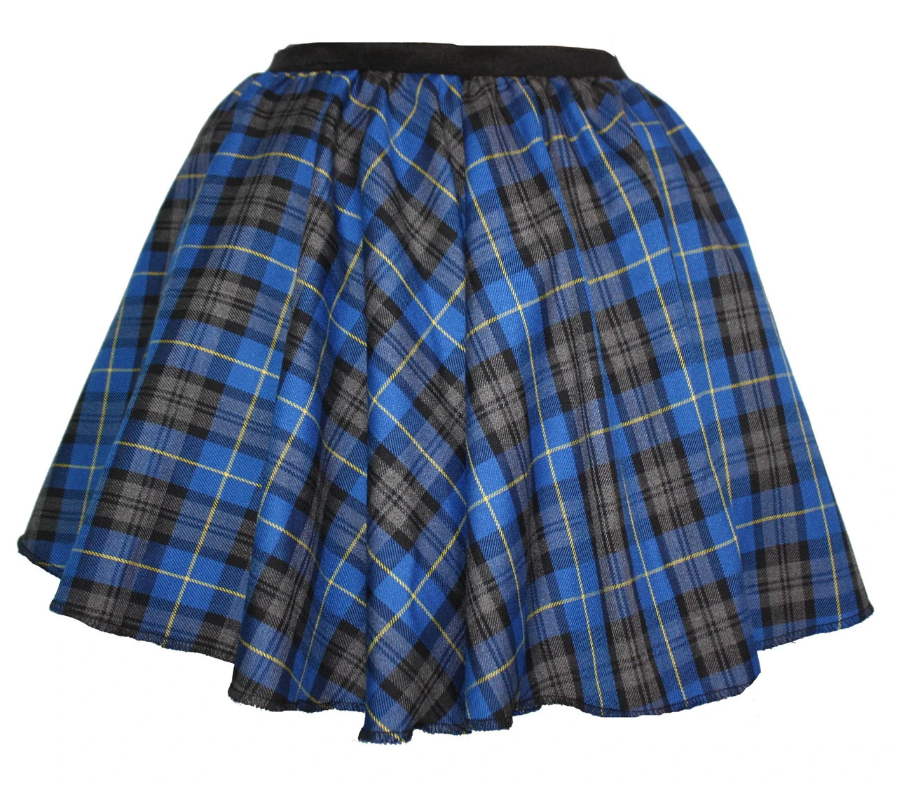Ladies Blue Hunting Tartan Full Circle Skater Skirt With Elasticated Waistband 5 Ladies Blue Hunting Tartan Full Circle Skater Skirt With Elasticated Waistband - Image 3