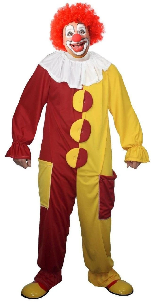Adults Unisex Red & Yellow Clown Costume Circus Jumpsuit Fancy Dress 6 Adults Unisex Red & Yellow Clown Costume Circus Jumpsuit Fancy Dress - Image 4