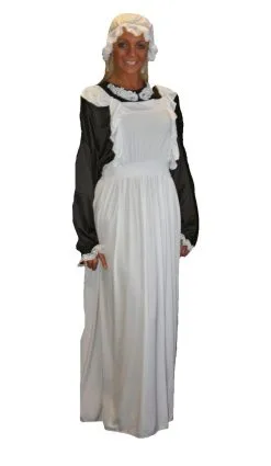 Childs Victorian Milk Maid Fancy Dress Historical Lace Trimmed Costume