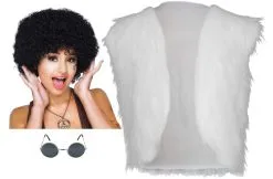 Ladies 70s Disco Diva 1970s Glam Rock Fur Waistcoat Shades & Afro Kit 9 Ladies 70s Disco Diva 1970s Glam Rock Fur Waistcoat Shades & Afro Kit -Halloween Shop apivio5dw 36345.1632305259