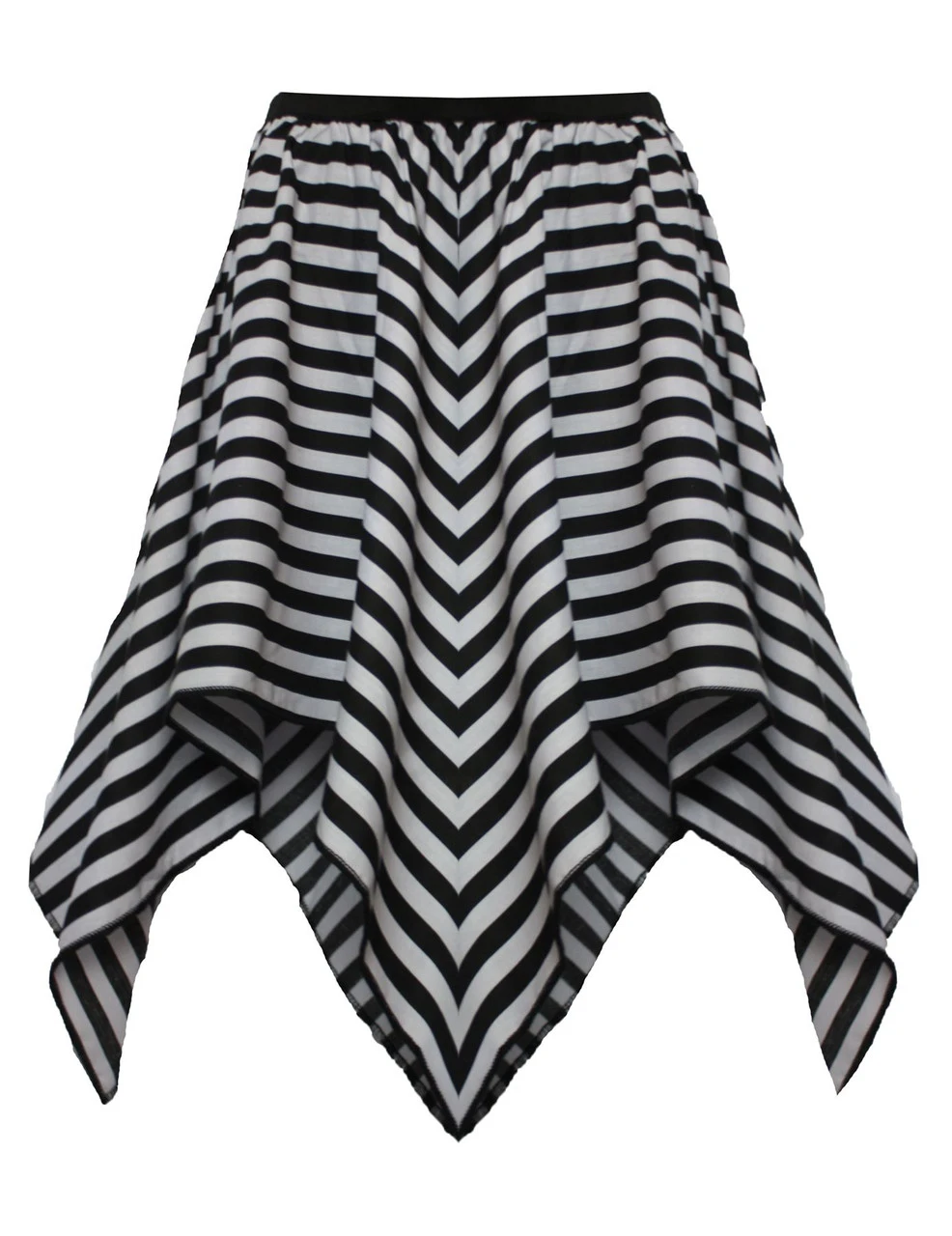 Womens Black & White Stripe Prison Convict Handkerchief Fancy Dress Dance Skirt 3 Womens Black & White Stripe Prison Convict Handkerchief Fancy Dress Dance Skirt