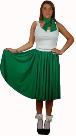 1950s St Patricks Day Shamrock Green Rock N Roll Skirt + Scarf Irish Fancy Dress -Halloween Shop apiwphvzb 95463.1618403055
