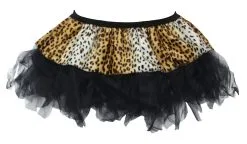 Ladies 12" Leopard Print Black Cyber Tutu Skirt Wild Party Animal Fancy Dress -Halloween Shop apixozpur 24219.1647601489