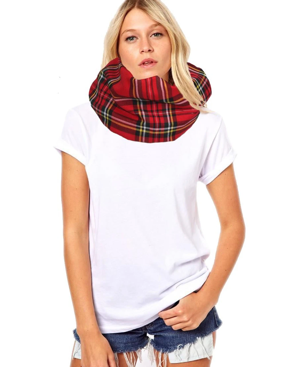 Unisex Adults Red Royal Stewart Tartan Snood Burns Night Fancy Dress Accessory 3 Unisex Adults Red Royal Stewart Tartan Snood Burns Night Fancy Dress Accessory