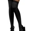 Ladies Black Fun Accessory Hold Ups Stockings Fancy Dress Halloween UK