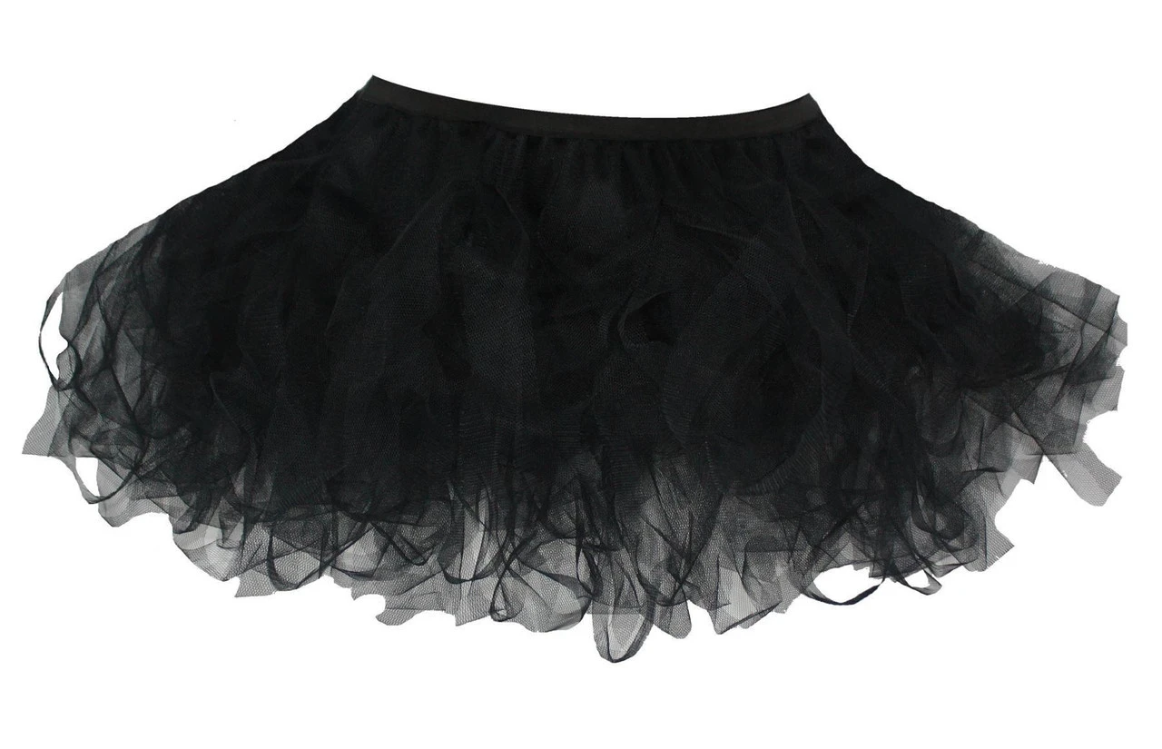 Ladies 12" Black Cyber Rave Festival Tutu Halloween Witch Skirt 5 Ladies 12" Black Cyber Rave Festival Tutu Halloween Witch Skirt - Image 3