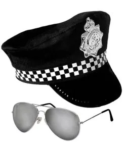 Police Captain Sargeant Sailor Captain Airline Pilot Peaked Hat & Glasses Fancy Dress Kit -Halloween Shop b575fe02 a639 4b4a 8ecc fbfdaa87ca2e 52731.1628692960