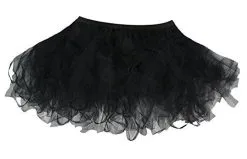 Ladies Black 12" Cyber Tutu Skirt Halloween 1980's Fancy Dress