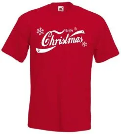 Unisex Enjoy Christmas Red Coca Cola Style Festive Xmas T-Shirt Gift Idea