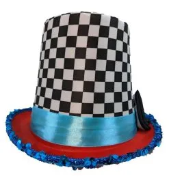 Adults Mad Hatter Checkered Top Hat & Cravat Wonderland Fancy Dress Costume Accessory [One Size] -Halloween Shop bdd5dd9b 01cd 40dd 9d31 44445982e012 87951.1680173634