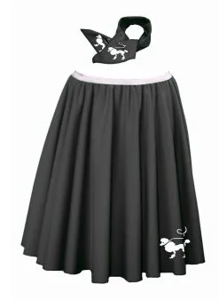 22" Length Poodle Skirt & Neck Tie 1950's Rock & Roll Fancy Dress [2 Sizes] -Halloween Shop bf2812c0 1520 4dd7 91f7 d46ea351be6c 42726.1681810213