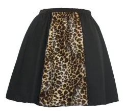 Childs 8-12 Yrs Leopard Print 15" Skater Animal Fancy Dress Panel Skirt