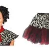 Ladies Cruella 12" Tutu Skirt & Shawl World Book Day Halloween Fancy Dress Costume