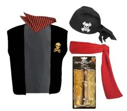Adults Red & Black Stripe Pirate Fancy Dress Golden Skull Waistcoat & Bandanna 16 Adults Red & Black Stripe Pirate Fancy Dress Golden Skull Waistcoat & Bandanna -Halloween Shop cd5a4706 6fa9 4416 99f5 d89f63efa28e 06035.1659523399