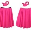 Adults 22" Length Neon Pink Rock & Roll Skirt & Neck Tie 1950's Fancy Dress [2 Sizes] -Halloween Shop ce436655 6ced 40cb 847e c422072e69f5 26012.1681828235