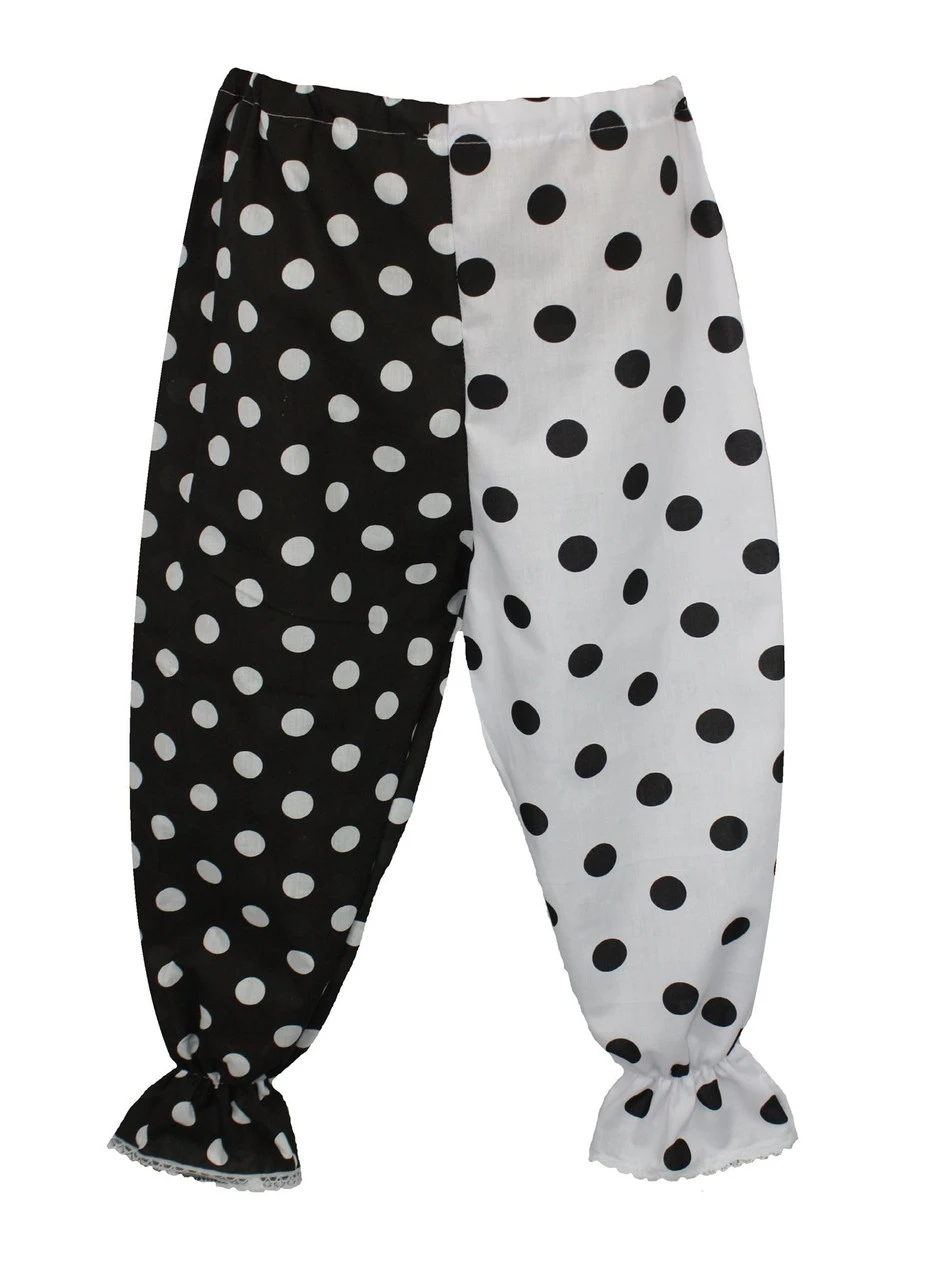 Half & Half Polka Dot Raggy Doll Bloomers Panto Clown Fancy Dress Accessory 4 Half & Half Polka Dot Raggy Doll Bloomers Panto Clown Fancy Dress Accessory - Image 2