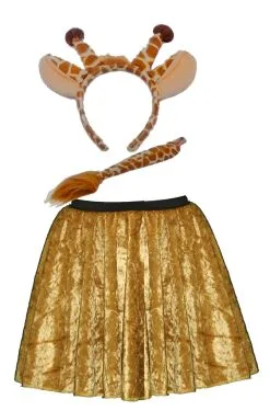 Female Giraffe Skater Skirt With Ears And Tail Velveteeen Adults Kids Children's