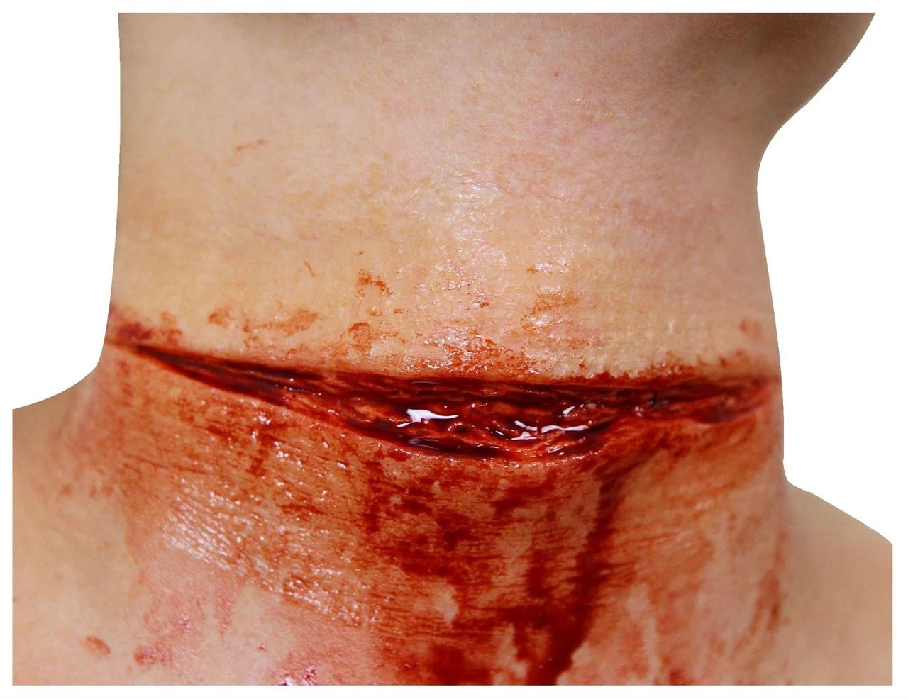 Slashed Throat Liquid Latex Set Hollywood Special Effects Halloween Make Up 3 Slashed Throat Liquid Latex Set Hollywood Special Effects Halloween Make Up