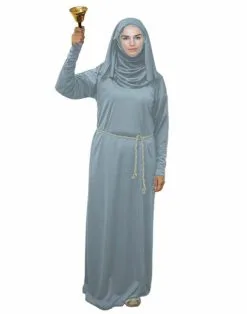Childs & Teens Grey Nun Robes Belt & Headdress Halloween Fancy Dress Set