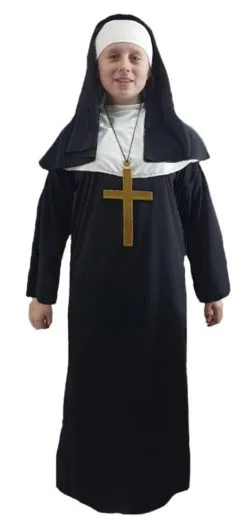 Teen Age 13-16 Nun Robes Habit & Cross Clergy Religious Fancy Dress Costume [Age 13-16 Years] -Halloween Shop ecb2813b 5fb0 4b55 94ba 6b74ee15e358 67850.1665155668