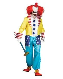 Mens Wicked Circus Horror Clown Master Halloween Fancy Dress Costume