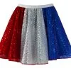 15" France EU Country Flag Rugby Football Sequin Panel Skater Skirt