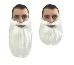 Santa Claus Beard Father Christmas St Nicholas Fancy Dress Costume Accessory [2 Sizes White]