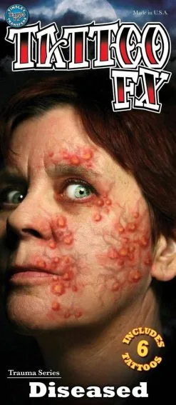 Tinsley Transfer Face Tattoo FX 'Diseased' Skin Art Hollywood Special Effects