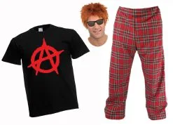 Adults Johnny Rotten Pistol Punk 1970's 70s Anarchist Fancy Dress Costume [2 Sizes]
