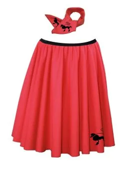22" Length Poodle Skirt & Neck Tie 1950's Rock & Roll Fancy Dress [2 Sizes] -Halloween Shop f01af99b 1e19 49cb 8f98 913bf509d6a1 01486.1681810223