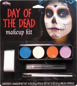 Female Halloween Day Of The Dead Facepaint Kit Fancy Dress Make-Up
