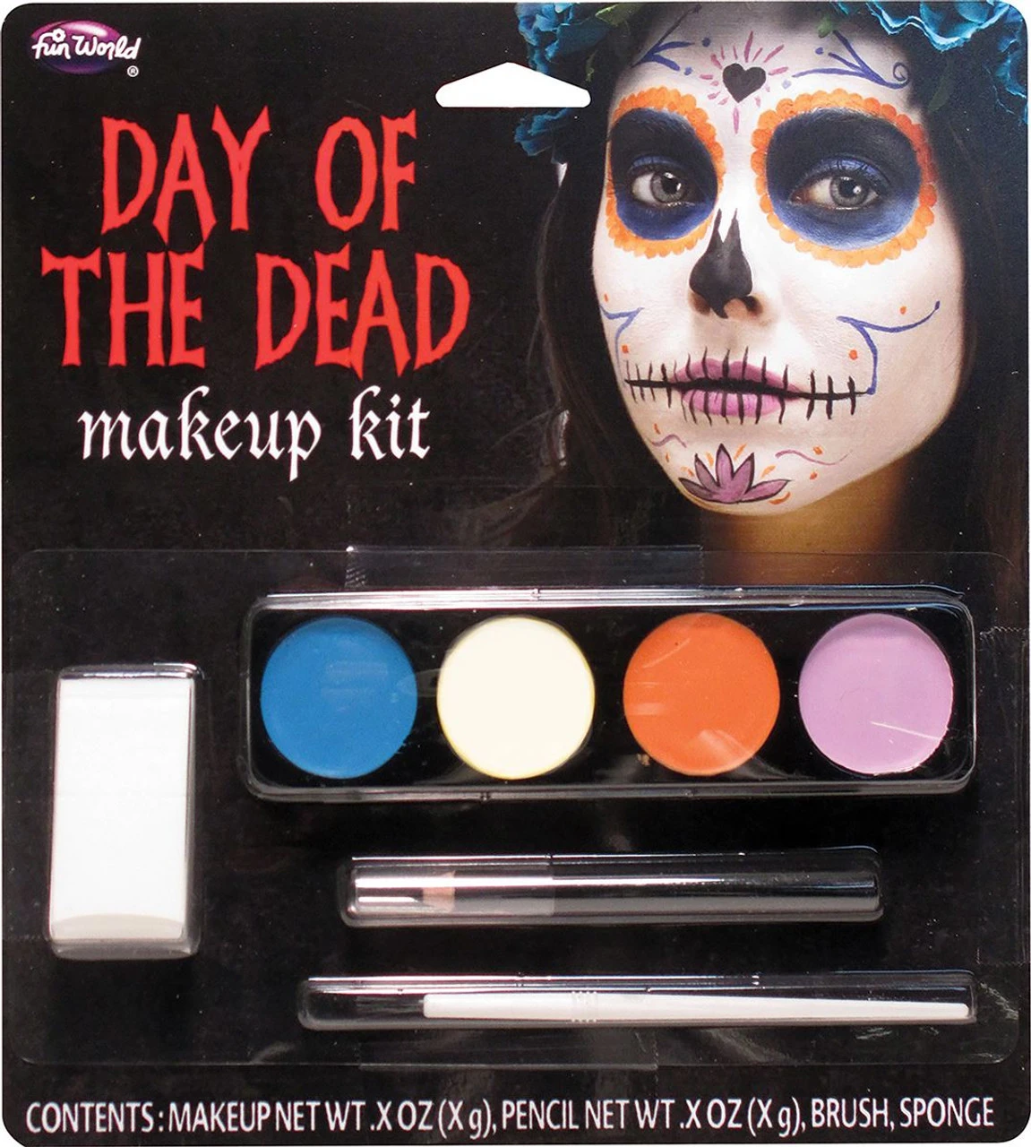 Female Halloween Day Of The Dead Facepaint Kit Fancy Dress Make-Up 3 Female Halloween Day Of The Dead Facepaint Kit Fancy Dress Make-Up