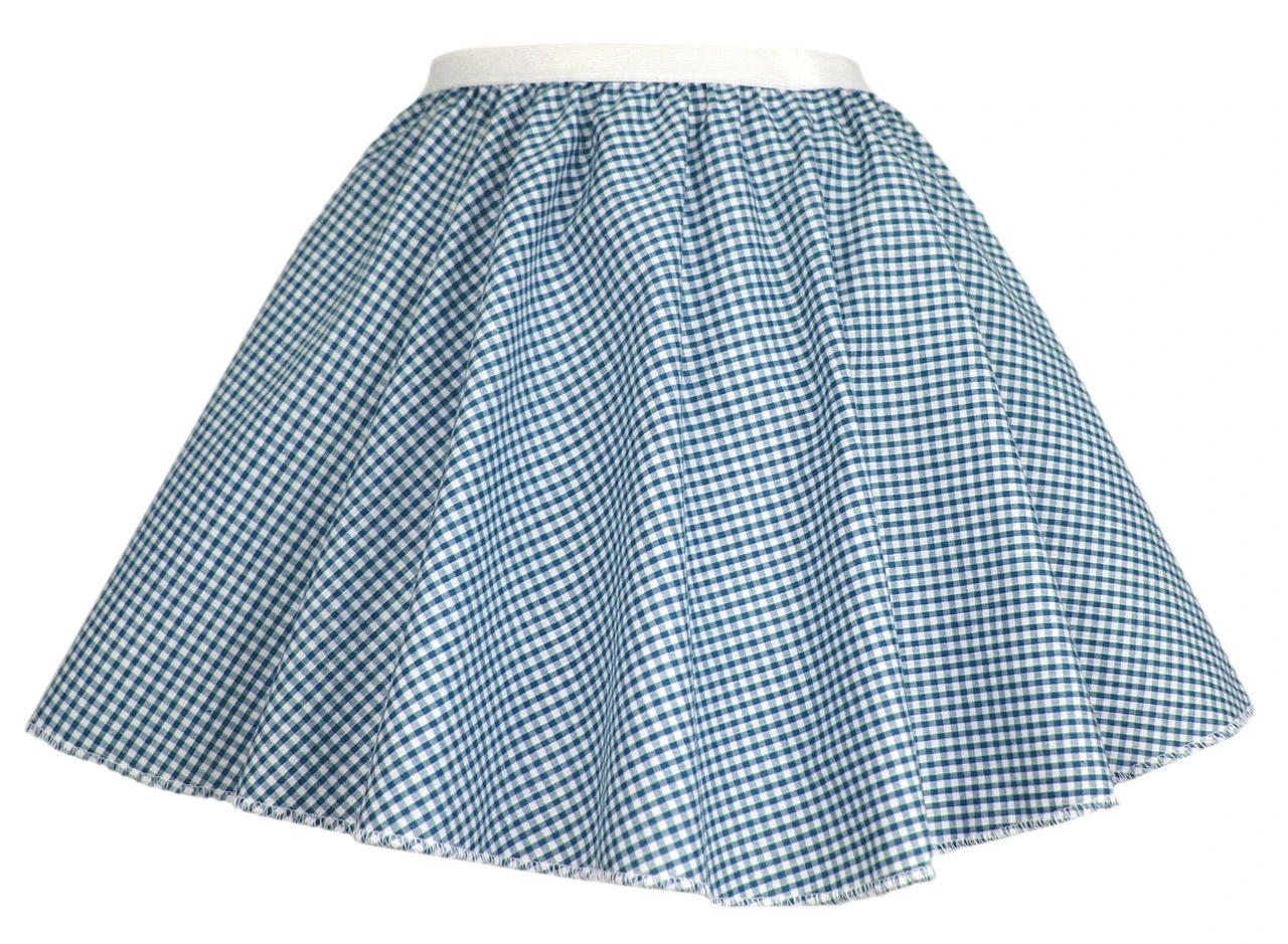 Ladies Blue Gingham 15" Harvest Time Skater Skirt Cowgirl Fancy Dress 3 Ladies Blue Gingham 15" Harvest Time Skater Skirt Cowgirl Fancy Dress